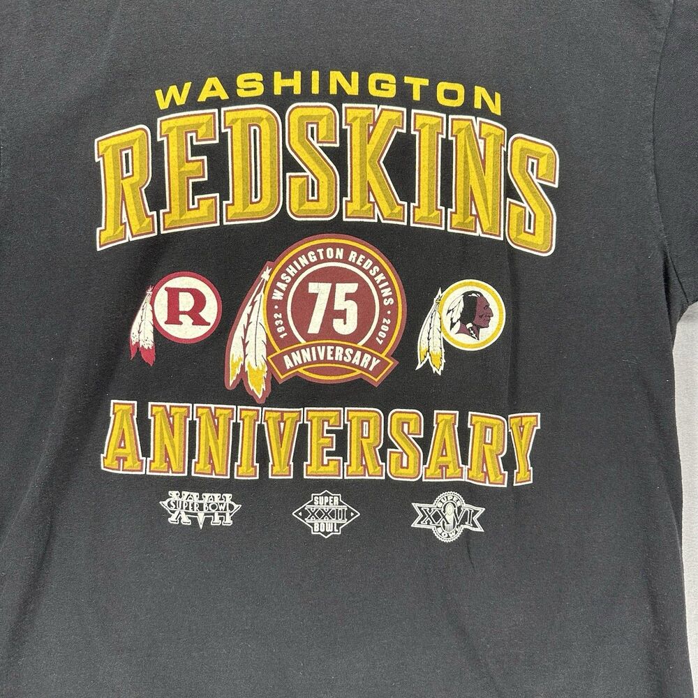 Vintage Washington Redskins NFL 75th Anniversary Reebok Size Medium Black - Picture 3 of 8